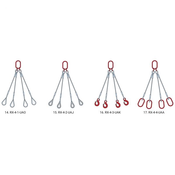 Wire rope sling 4-leg RX-lift - TEHNO S DOO RUMENKA